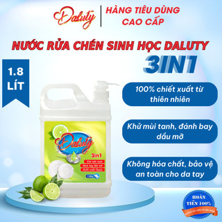 Nước rửa chén bát sinh học DALUTY 1800ml siêu sạch an toàn cho da tay