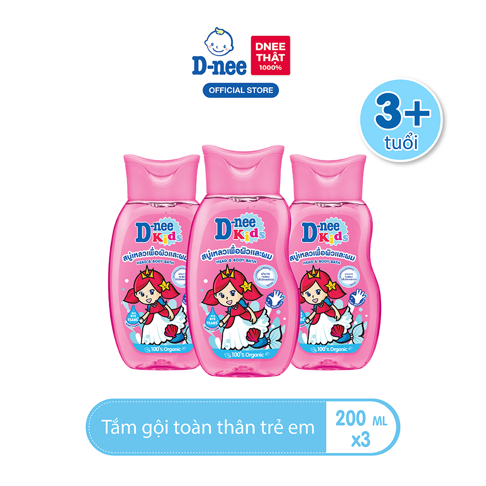 Combo 3 Tắm gội toàn thân trẻ em  D-nee 200 ML/Chai - Berry Cherry