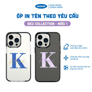 [IN TÊN BẠN] (Mẫu 1) Ốp lưng iPhone viền đen in tên theo yêu cầu chống sốc BeU Weekase - In Siêu Tốc, Màu In Cực Bền