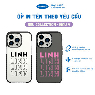 [IN TÊN BẠN] (Mẫu 4) Ốp lưng iPhone viền đen in tên theo yêu cầu chống sốc BeU Weekase - In Siêu Tốc, Màu In Cực Bền