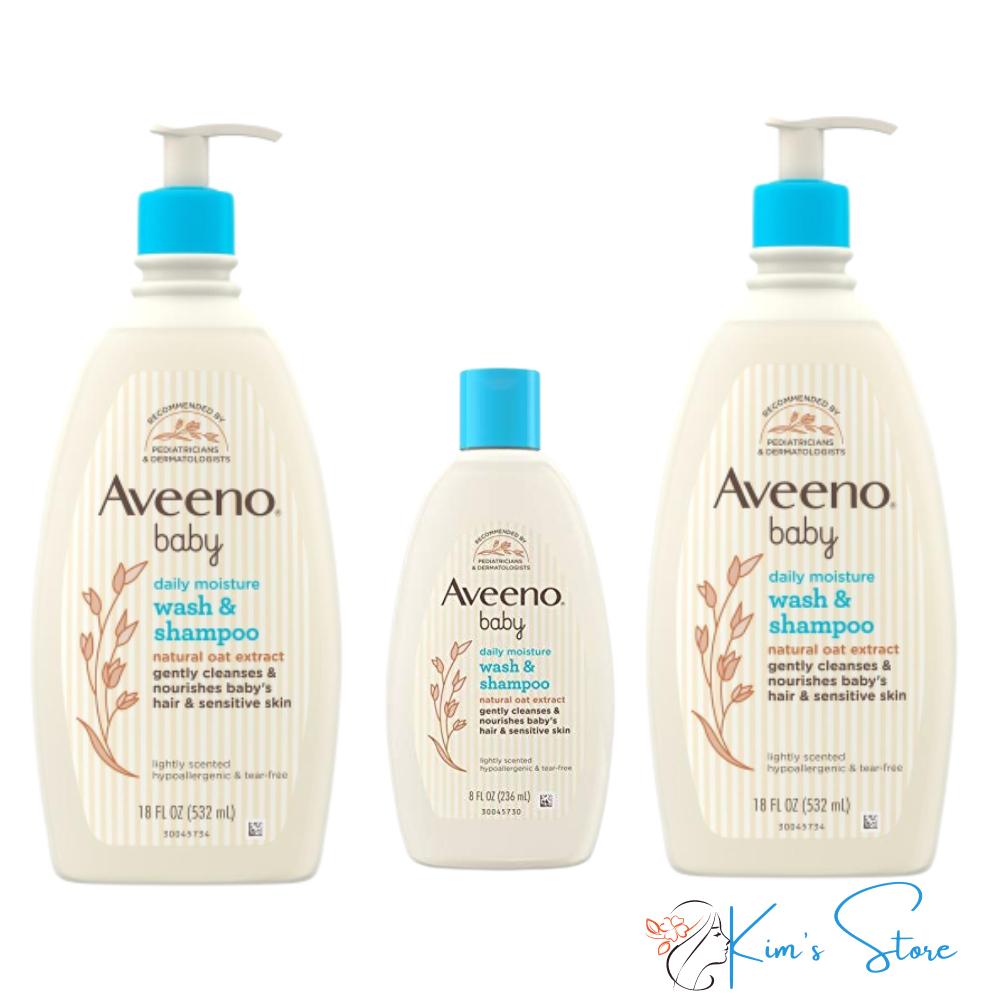 Tắm gội AVEENO Baby Daily Moisture Wash & Shampoo 236ml / 532ml