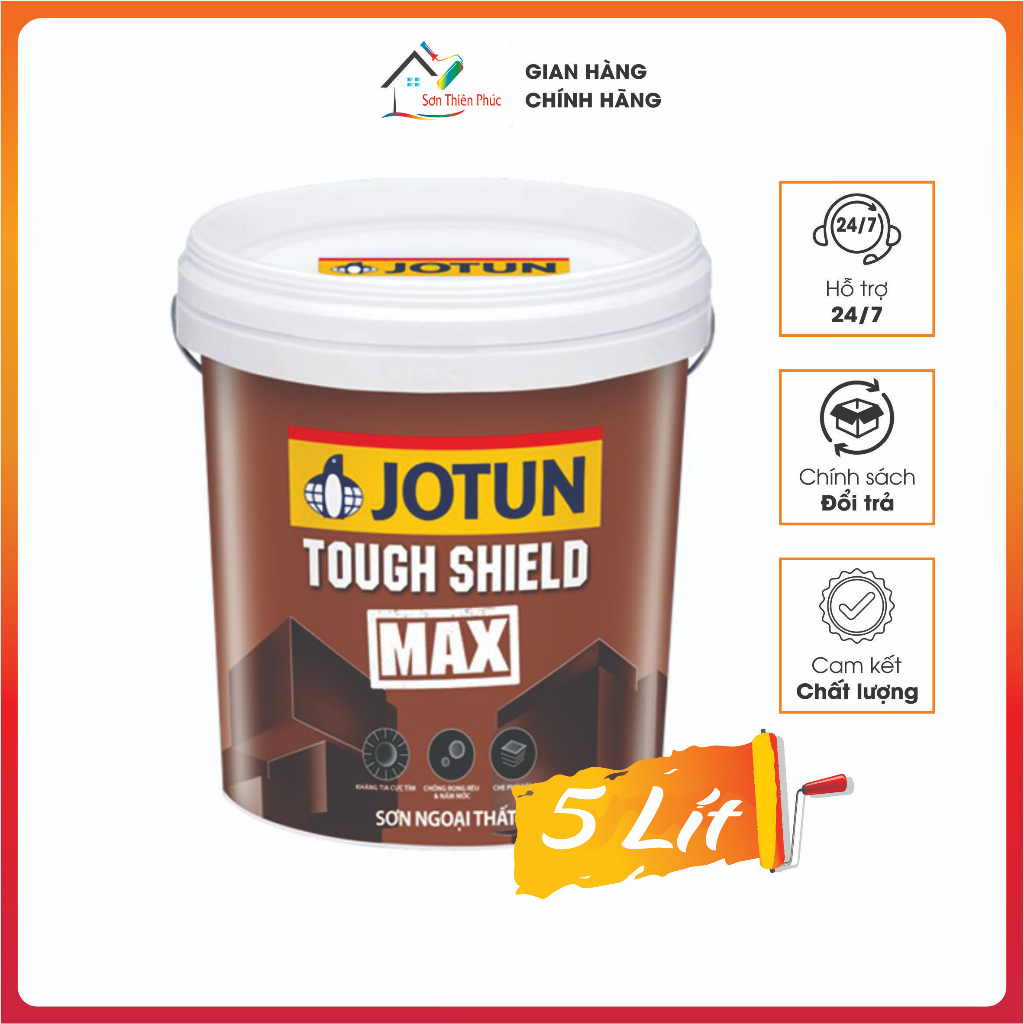 Sơn Jotun Tough Shield MAX ngoại thất (5 lit). Chống bong tróc rêu mốc bám bụi.