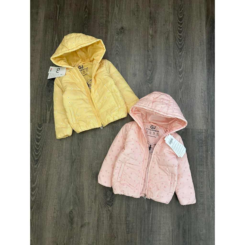 Áo phao siêu nhẹ khoá hoa bé gái