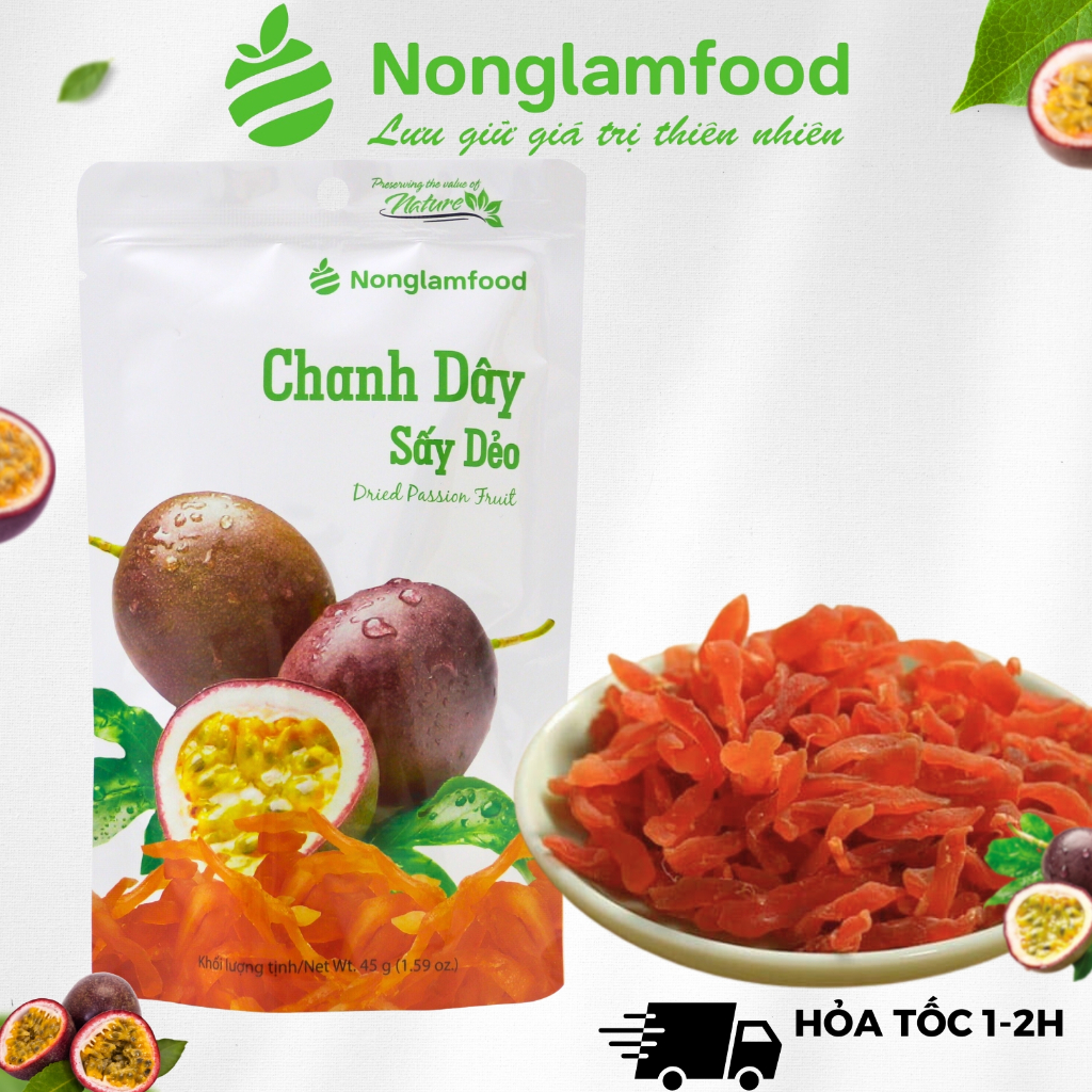 Chanh Dây Sấy Dẻo Nông Lâm Food 45g hoa quả sấy dẻo mềm thơm ngon,đồ ăn vặt giảm cân,bổ sung dưỡng chất cơ thể.