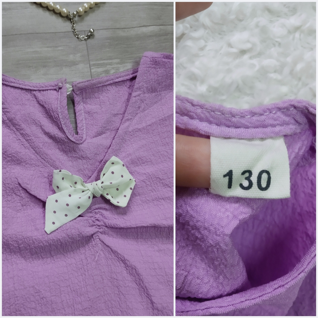 |2hand| Áo váy tay bồng - quần váy korea phối nơ bé gái