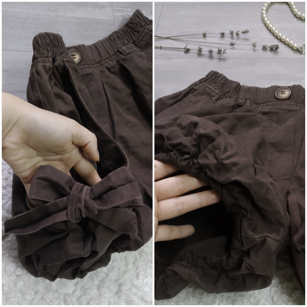 |2hand| Áo váy tay bồng - quần váy korea phối nơ bé gái