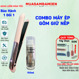 Combo Máy ép tóc KOREMI mẫu mới Gôm giữ nếp tóc. Giúp duỗi thẳng tóc, uốn xoăn tóc, cúp tóc tự nhiên