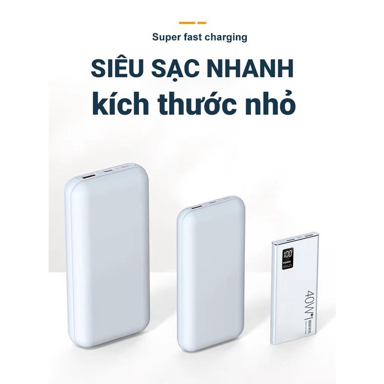 Pin Sạc Dự Phòng 20000mah Sạc Nhanh 40W Màn Hình LED Hiển Thị Pin