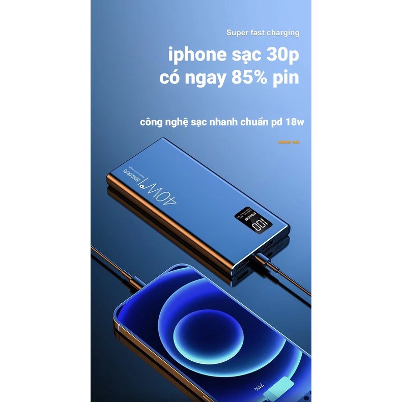 Pin Sạc Dự Phòng 20000mah Sạc Nhanh 40W Màn Hình LED Hiển Thị Pin