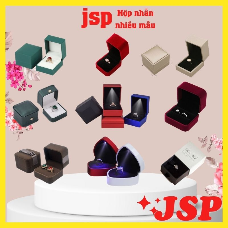 Hộp đựng nhẫn JSP nhiều mẫu hộp nhẫn đôi chất liệu cao cấp hộp đựng nhẫn cưới nhiều size JSP