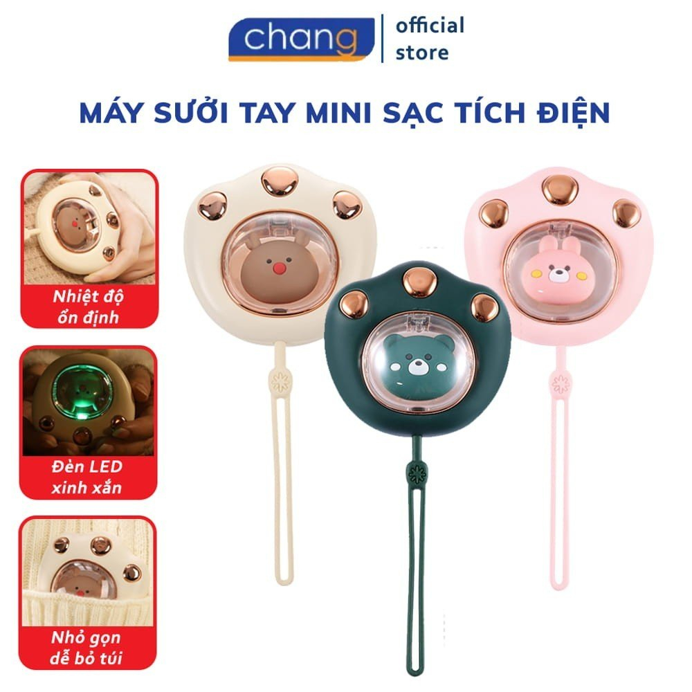 Máy Sưởi Ấm Mini Cầm Tay Đa Năng Hình Chân Mèo Pin Sạc 2400Mah 4 Tiếng Sử Dụng - Máy Massage Sưởi Ấm Tay Nhỏ Gọn