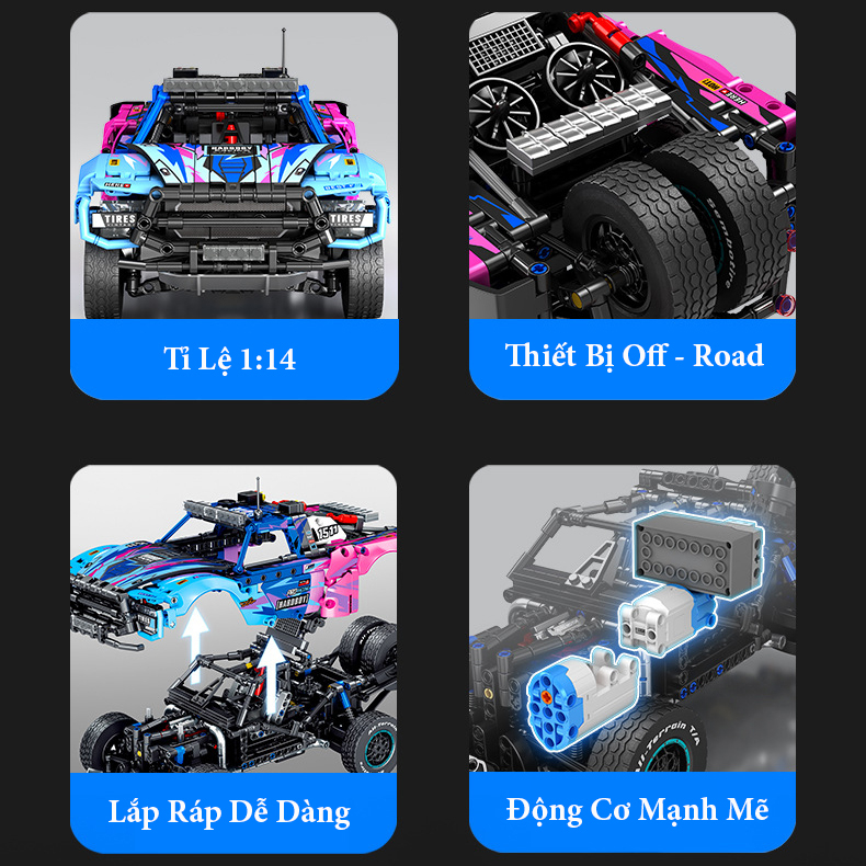Đồ Chơi Lắp Ráp Xếp Hình Mô Hình Siêu Xe FORD RAPTOR F150 Điều Khiển Từ Xa RC S715006 Với 1341 Mảnh Ghép Tỉ Lê 1:14