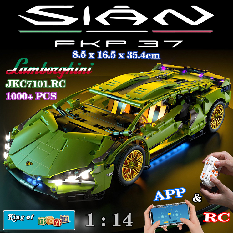 Đồ Chơi Lắp Ráp Xếp Hình Siêu Xe Lamborghini V12 VisionGT,Ferrari,Bugatti Điều Khiển Từ Xa RC Technic Với 1200+ PCS