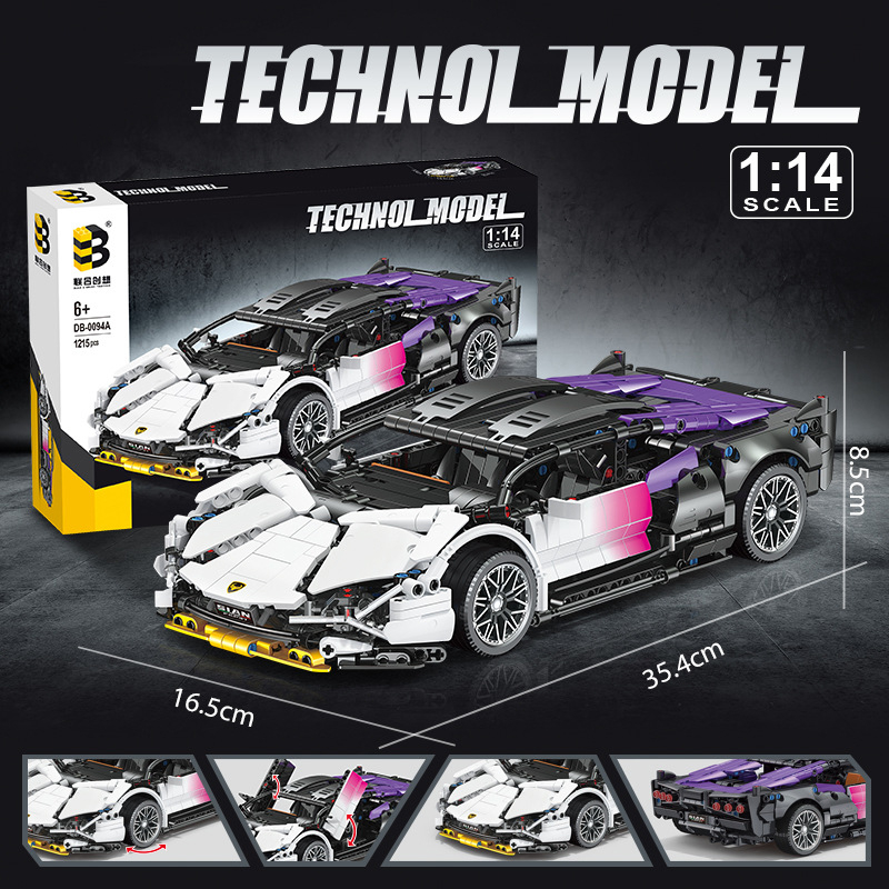 Đồ Chơi Lắp Ráp Xếp Hình Siêu Xe Lamborghini V12 VisionGT,Ferrari,Bugatti Điều Khiển Từ Xa RC Technic Với 1200+ PCS