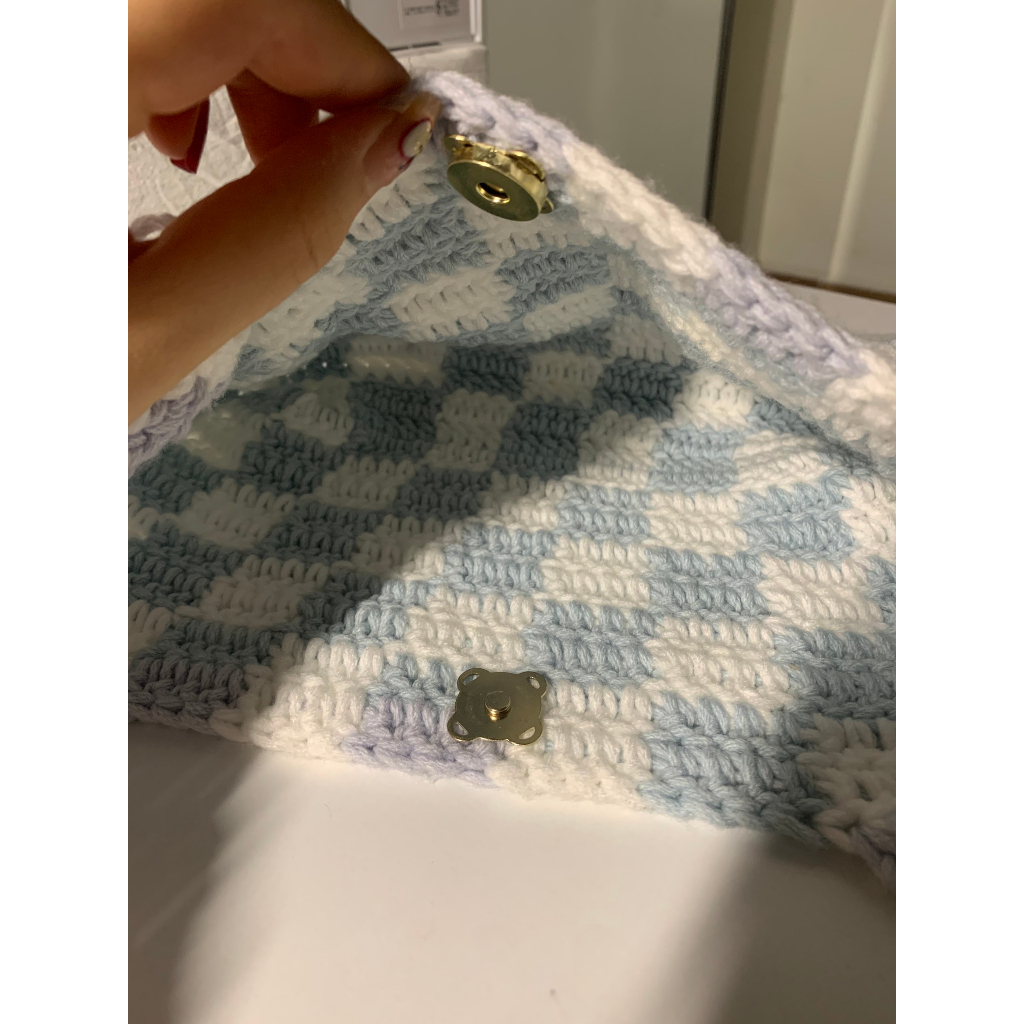 CHECKERED BAG.Túi len caro GND handmade