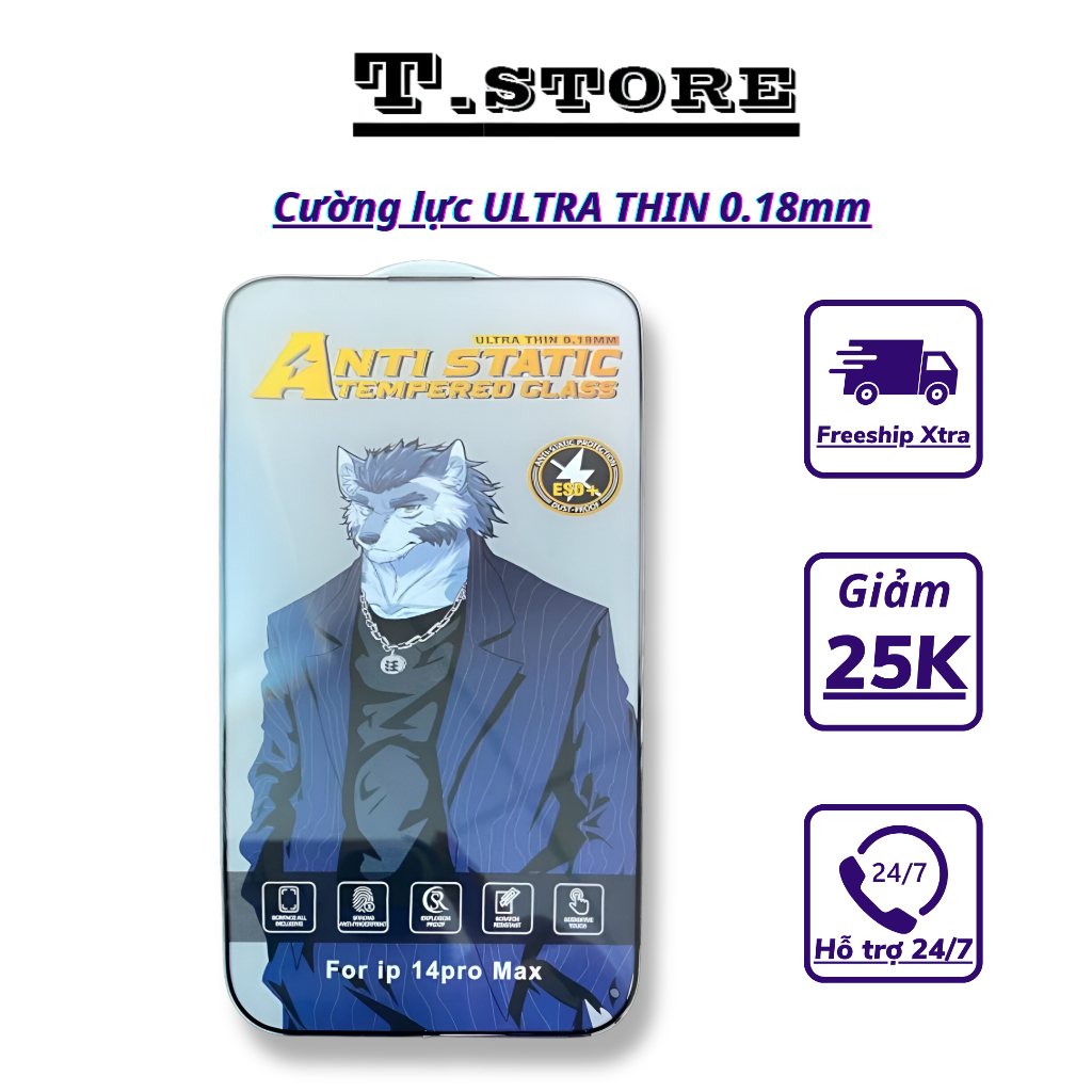 Kính cường lực Ultra Thin 0.18mm full màn iphone x/xs/xsm/11/12/13/14/pr/prm - Tshop