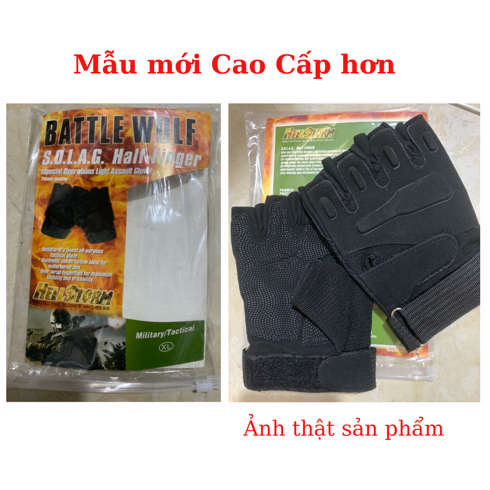 Găng Tay Cụt Ngón Full Đen Siêu Đẹp, Găng Tay Xe Máy Xe Đạp