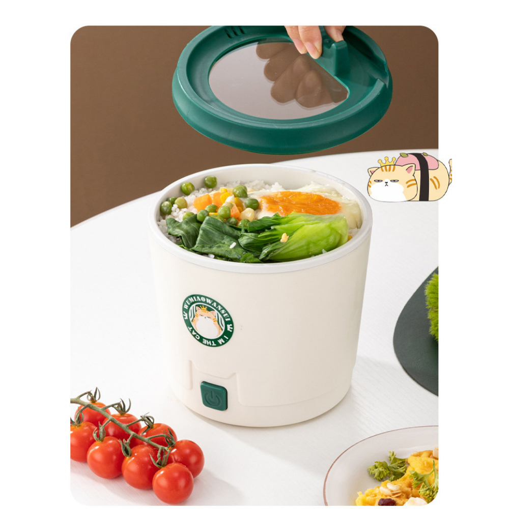 Nồi lẩu điện đa năng 1,2 lít ca nấu mì mini cho 1 người lòng nồi trắng chống dính