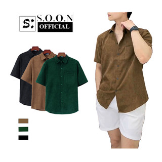 Áo sơ mi nam Soonvn chất liệu vải nhung tăm thiết kế trẻ trung năng động CT22