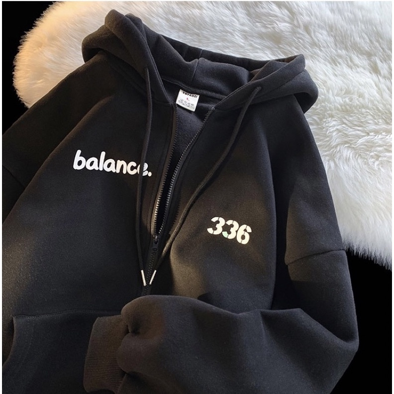 Áo khoác hoodie zip chất nỉ bông in số 336, Áo Nỉ Mũ 2 lớp thời trang thu đông T268 A073