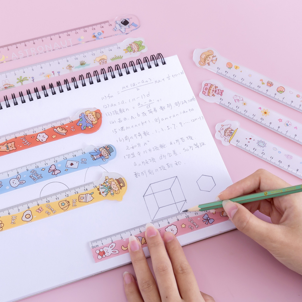 Thước kẻ cute hoạt hình dễ thương, thước kẻ nhựa chiều dài 15cm đồ dùng học tập làm quà tặng học sinh - TK02