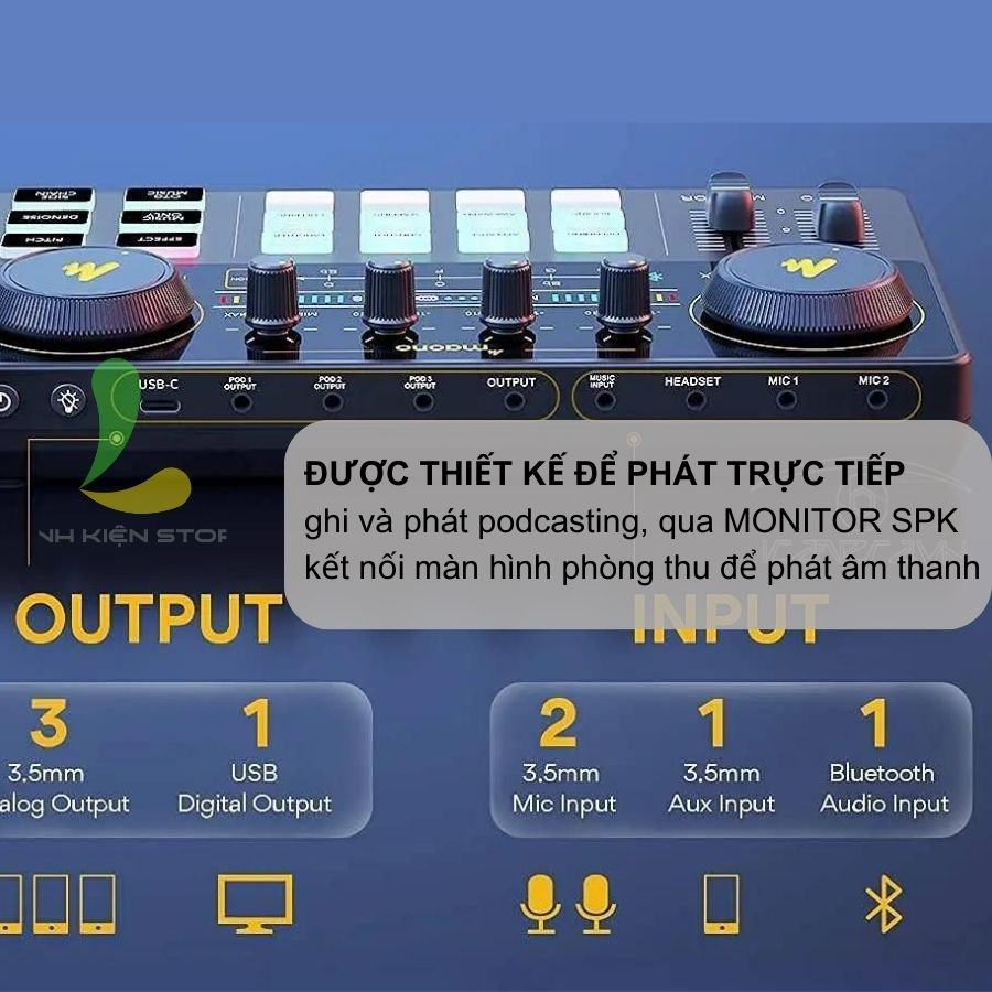 Maono AM200 Sound Card - Bàn Trộn Âm Thanh Cho Thu Âm, Livestreams, Podcast