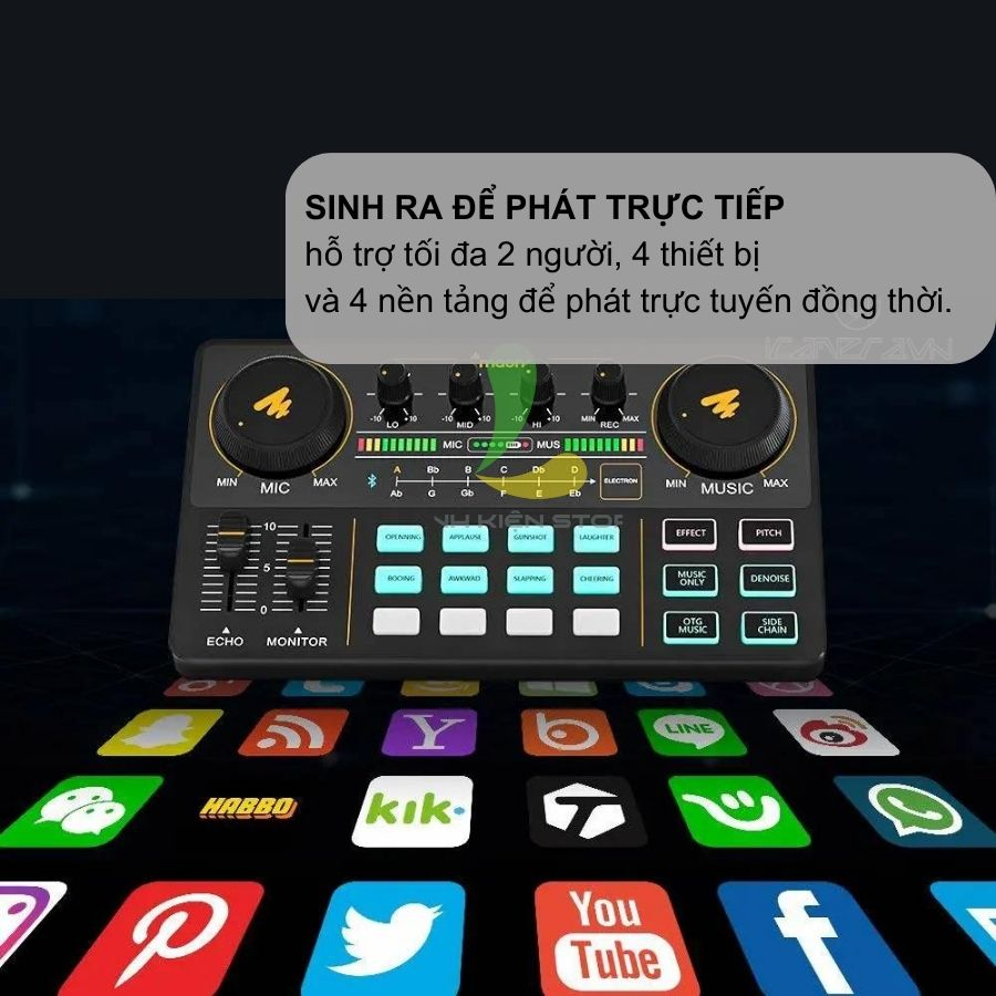 Maono AM200 Sound Card - Bàn Trộn Âm Thanh Cho Thu Âm, Livestreams, Podcast