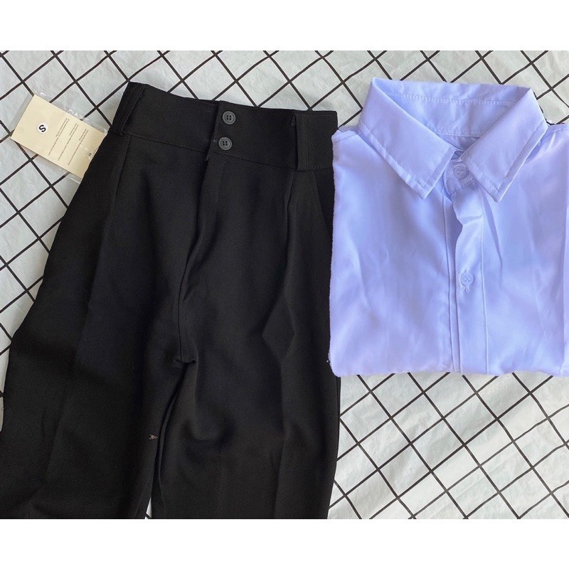 Quần baggy học sinh, công sở 1khuy tôn dáng