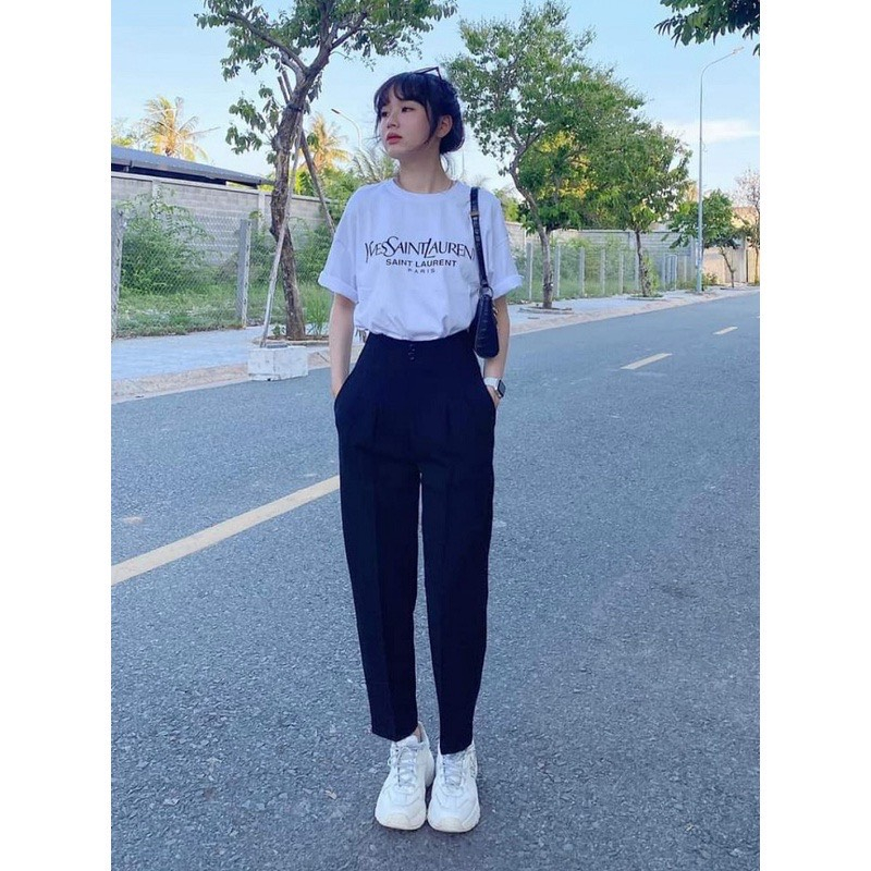 Quần baggy học sinh, công sở 1khuy tôn dáng