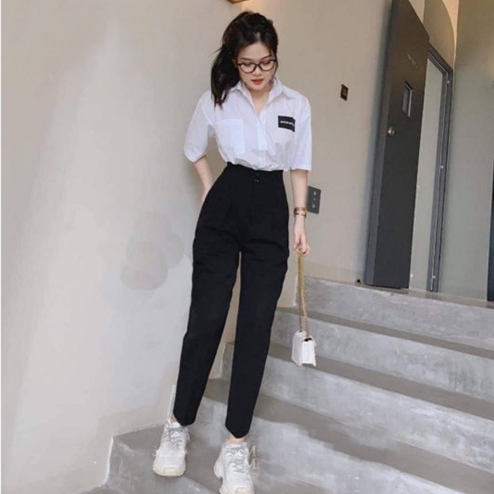 Quần baggy học sinh, công sở 1khuy tôn dáng