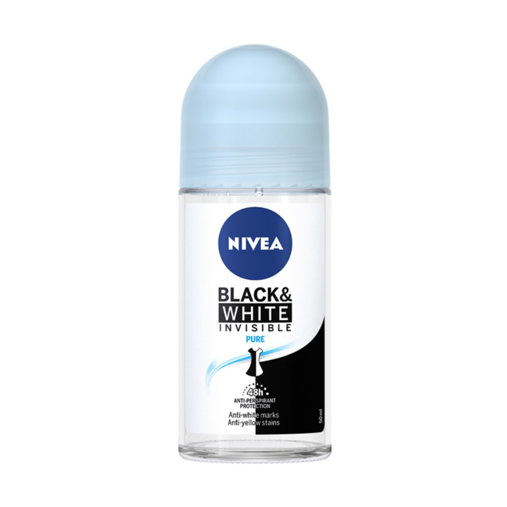 Bộ Đôi Xịt Ngăn Mùi Cho Nữ NIVEA Black and White Ngăn Vệt Ố Vàng Vượt Trội 5in1 +Lăn Ngăn Mùi NIVEA Black and Whi
