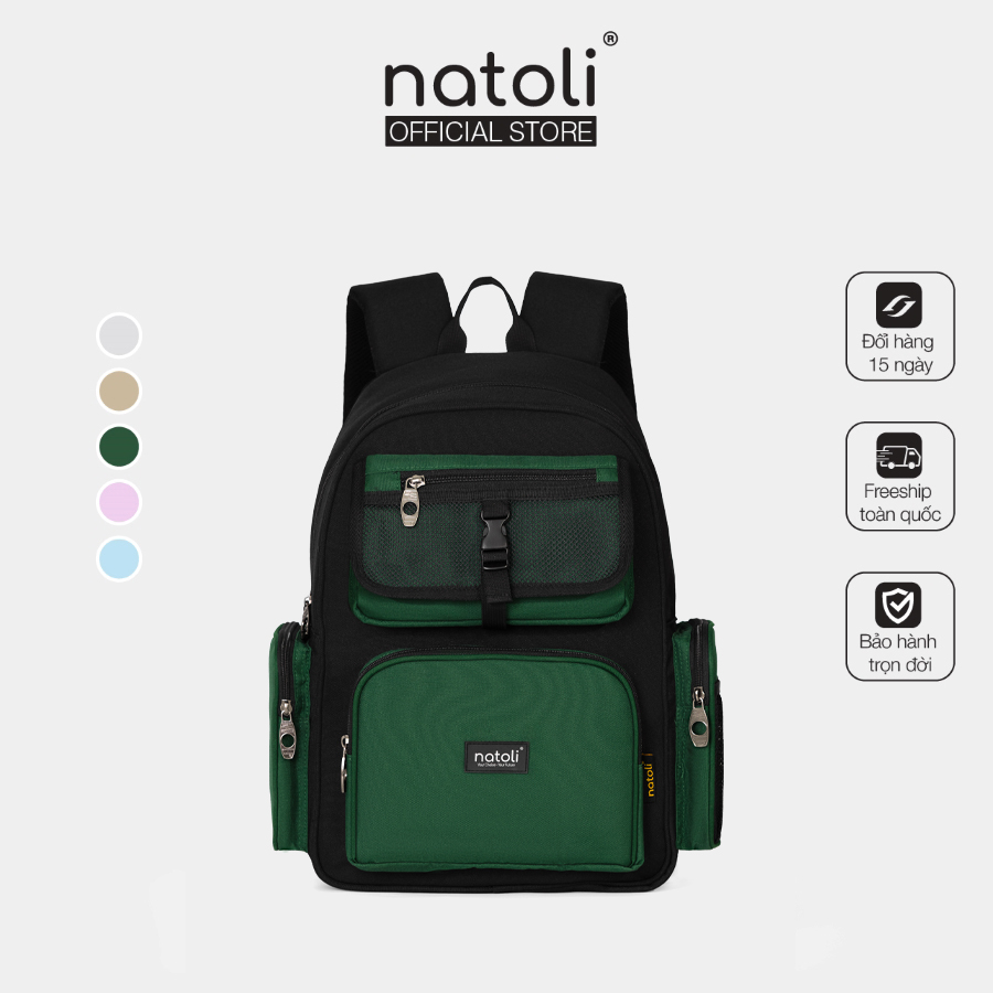 Balo Local Brand thương hiệu NATOLI chất vải canvas thời trang chống nước chống sốc dày dặn - ICON BACKPACK B13