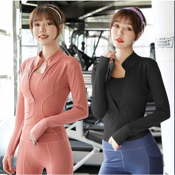 Áo khoác nữ thể thao tay dài dáng chiết eo, chất liệu co giãn 4 chiều, phù hợp tập gym, yoga(AK02)