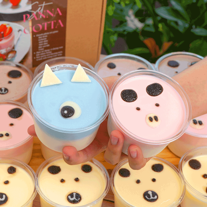 Bánh Panna Cotta vị dâu, đào, socola Bếp Của Mẹ ONICI set nguyên liệu 500 gram