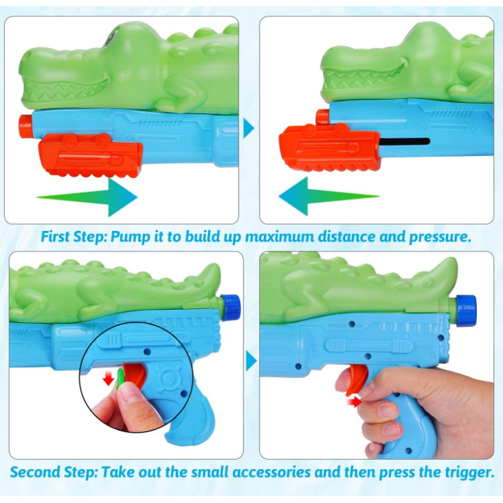 Đồ Chơi Súng Nước Cho Trẻ Em- Đồ Chơi Súng Nước Cá Mập,Cá Sấu,Khủng Long Loại  Lớn
