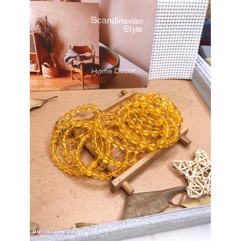 Chuỗi Hạt Đá Thạch Anh Kho Đá Phong Thủy - Vòng Đá Thạch Anh Vàng Tự Nhiên Thu Hút Tài Lộc Và May Mắn