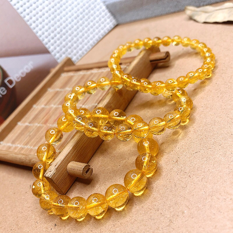 Chuỗi Hạt Đá Thạch Anh Kho Đá Phong Thủy - Vòng Đá Thạch Anh Vàng Tự Nhiên Thu Hút Tài Lộc Và May Mắn