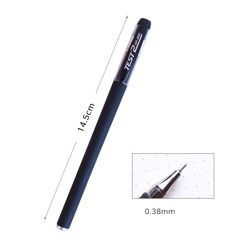 Sét 100 bút gel mực đen ngòi 0.38mm