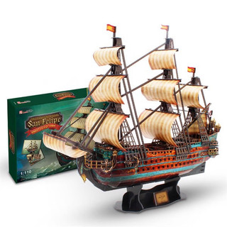 Mô hình giấy 3d lắp ráp cubicfun thuyền san felipe t4017h