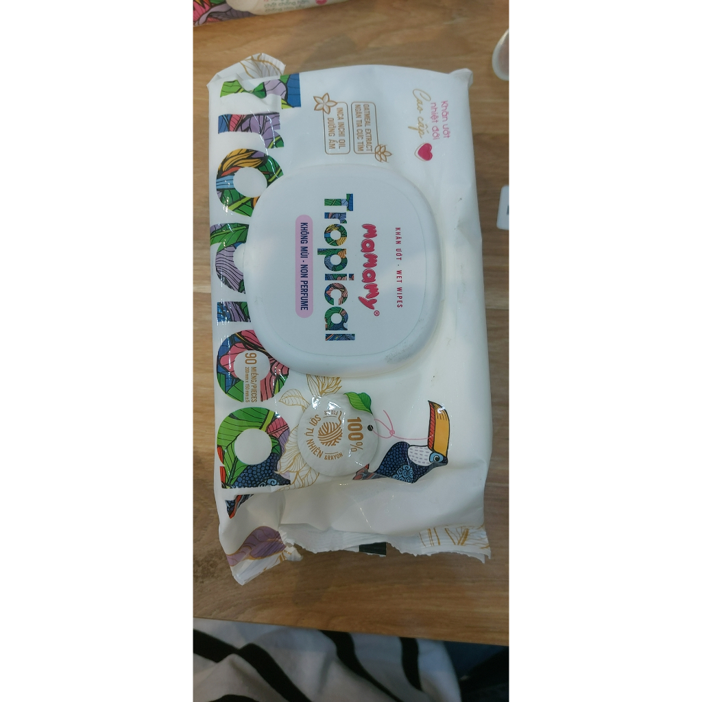Khăn ướt Mamamy Tropical 100% sợi tự nhiên 90 tờ, dautayshop.vn