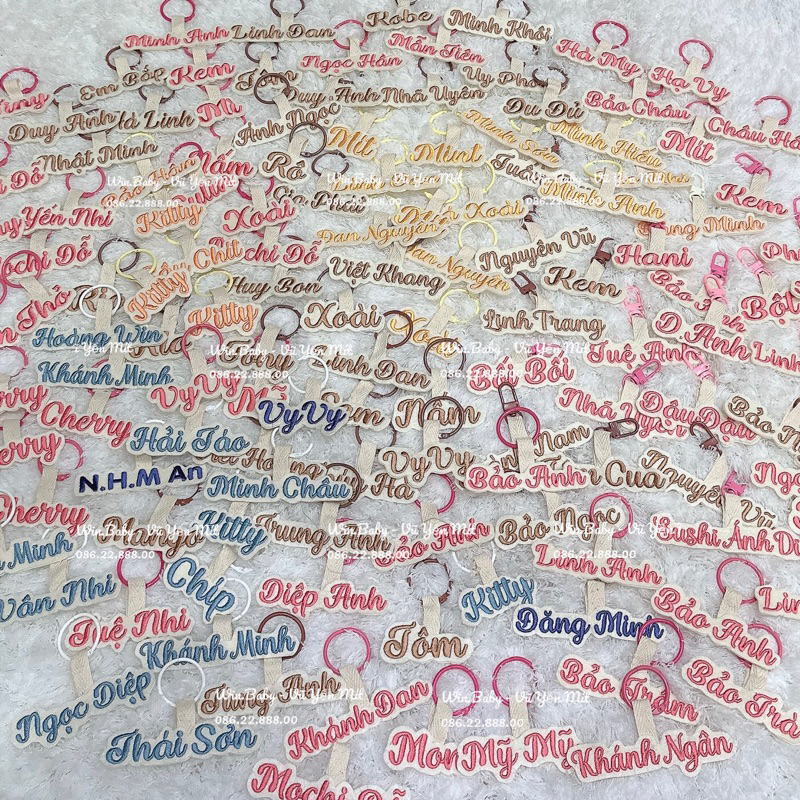 Nametag thêu tên bé, thẻ tên bé treo balo, đồ dùng tránh thất lạc