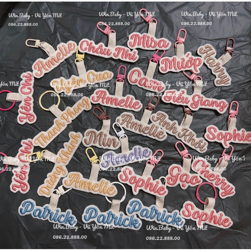 Nametag thêu tên bé, thẻ tên bé treo balo, đồ dùng tránh thất lạc