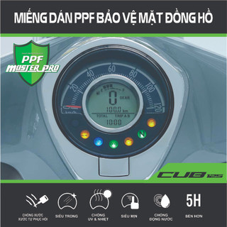 Miếng dán ppf bảo vệ mặt đồng hồ xe cub 125 tặng miếng dán khoá smartkey | chất liệu film ppf trong...