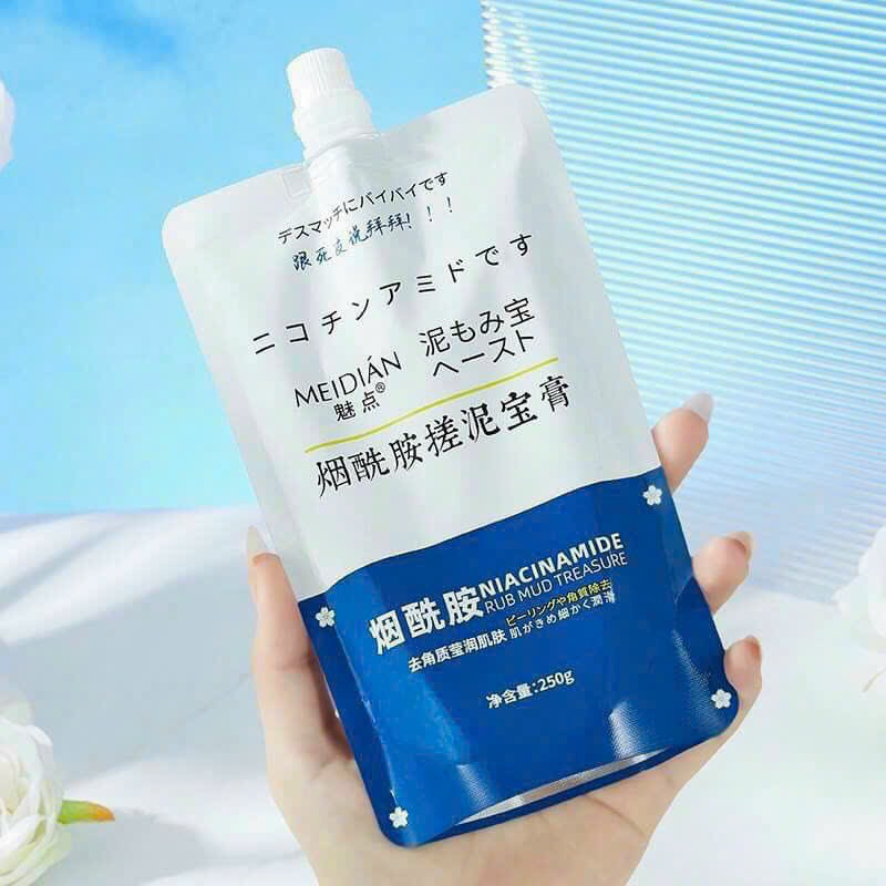 250gr Kem Đất Sét MEIDIÁN Tẩy Da Chết Nhẹ Hỗ Trợ Làm Sạch Sâu Thành Phần Naiacinamine