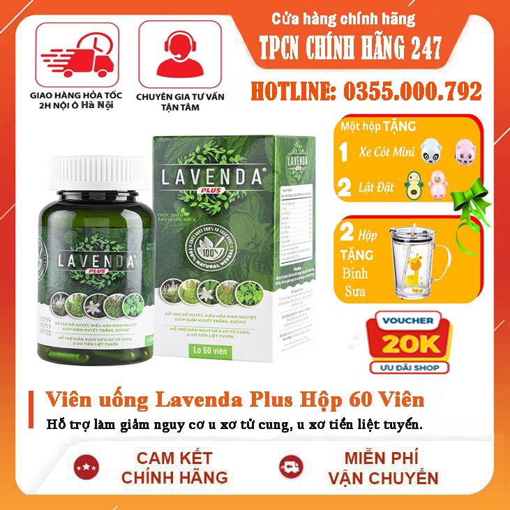 ✅ Viên uống Lavenda Plus 👍[Freeship] ❤️ - Hỗ trợ giảm nguy cơ u xơ tử cung