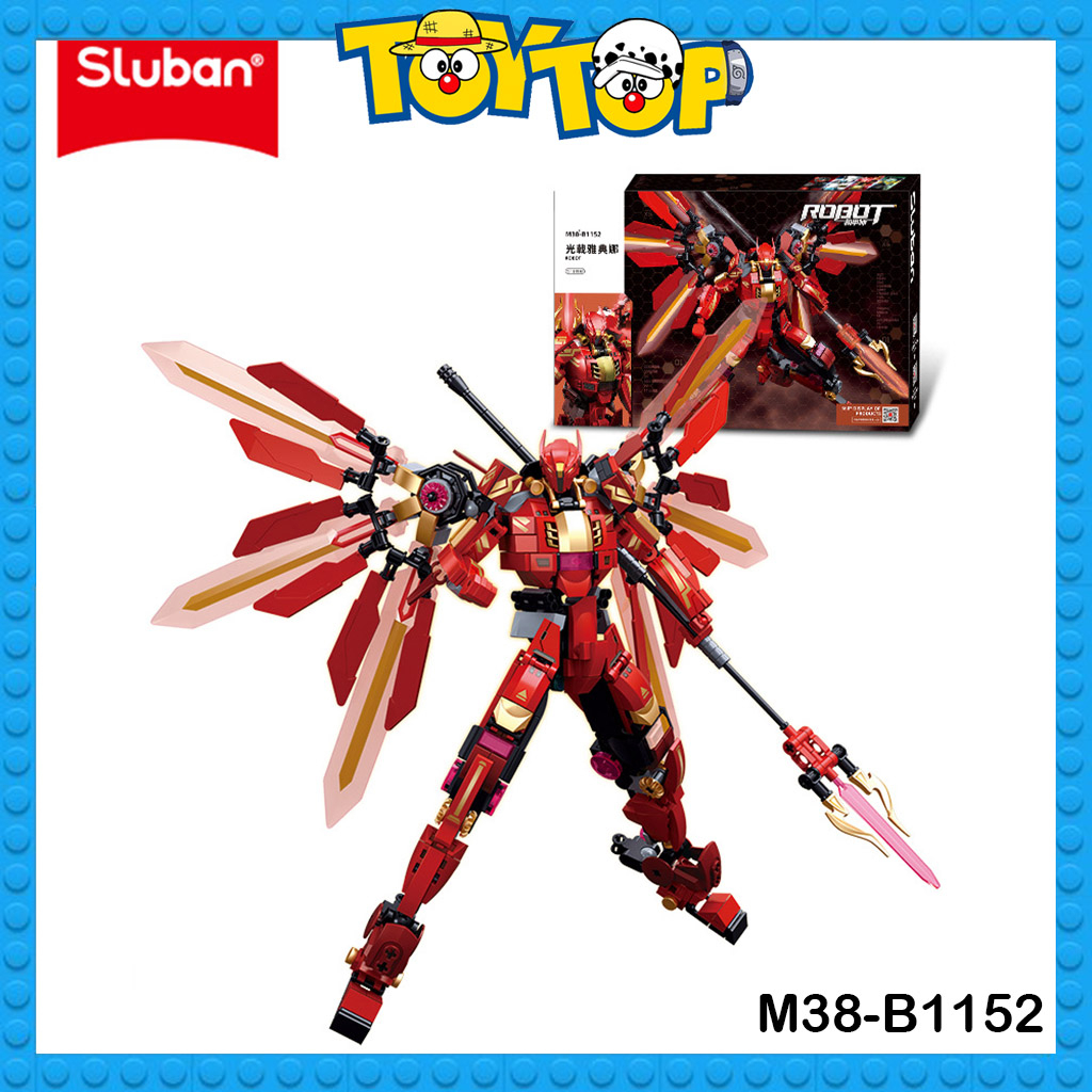 Đồ chơi lắp ráp rô bốt mô phỏng Pacific Rim robot chiến binh Halberd Athena xếp hình SLUBAN M38-B115