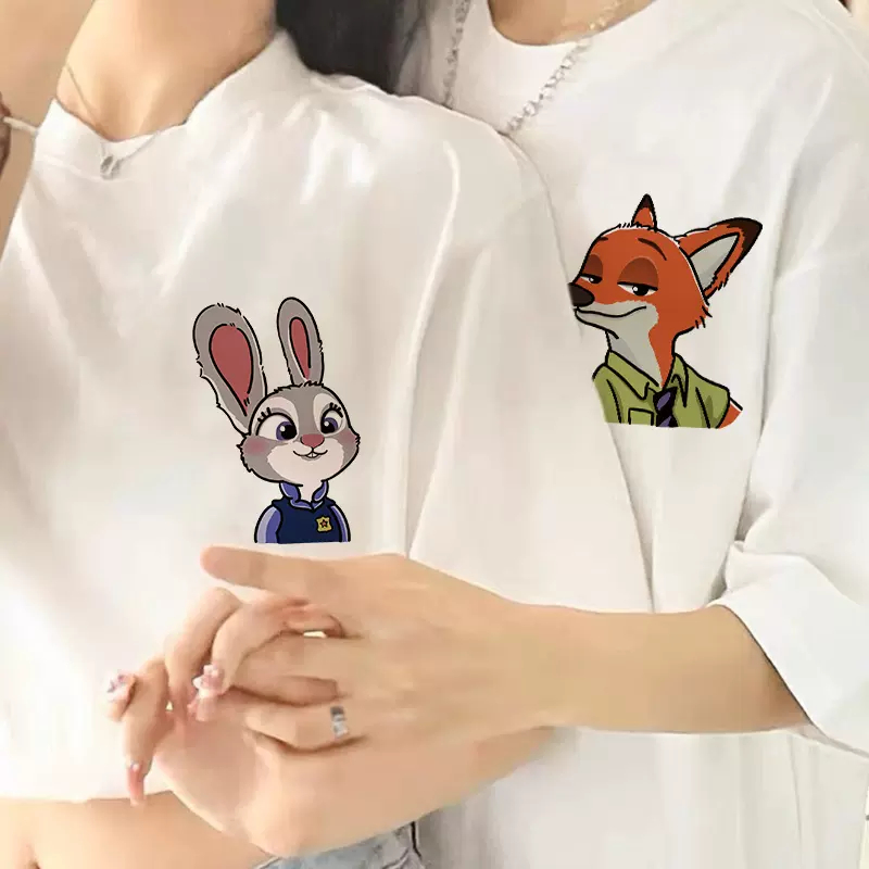 Áo phông local brand nam nữ unisex tay lỡ thun form rộng teen cổ tròn oversize cotton Áo Thun Đôi Unisex Hình Cáo Và Thỏ