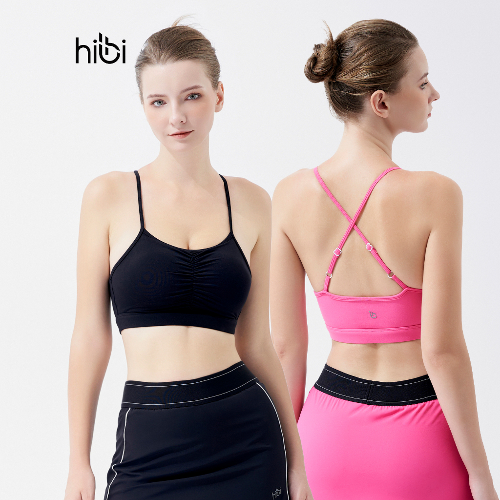 Áo Bra Tập Yoga Gym Hibi Sports BA515, Kiểu Hai Dây Nhún Giữa, Kèm Mút Ngực