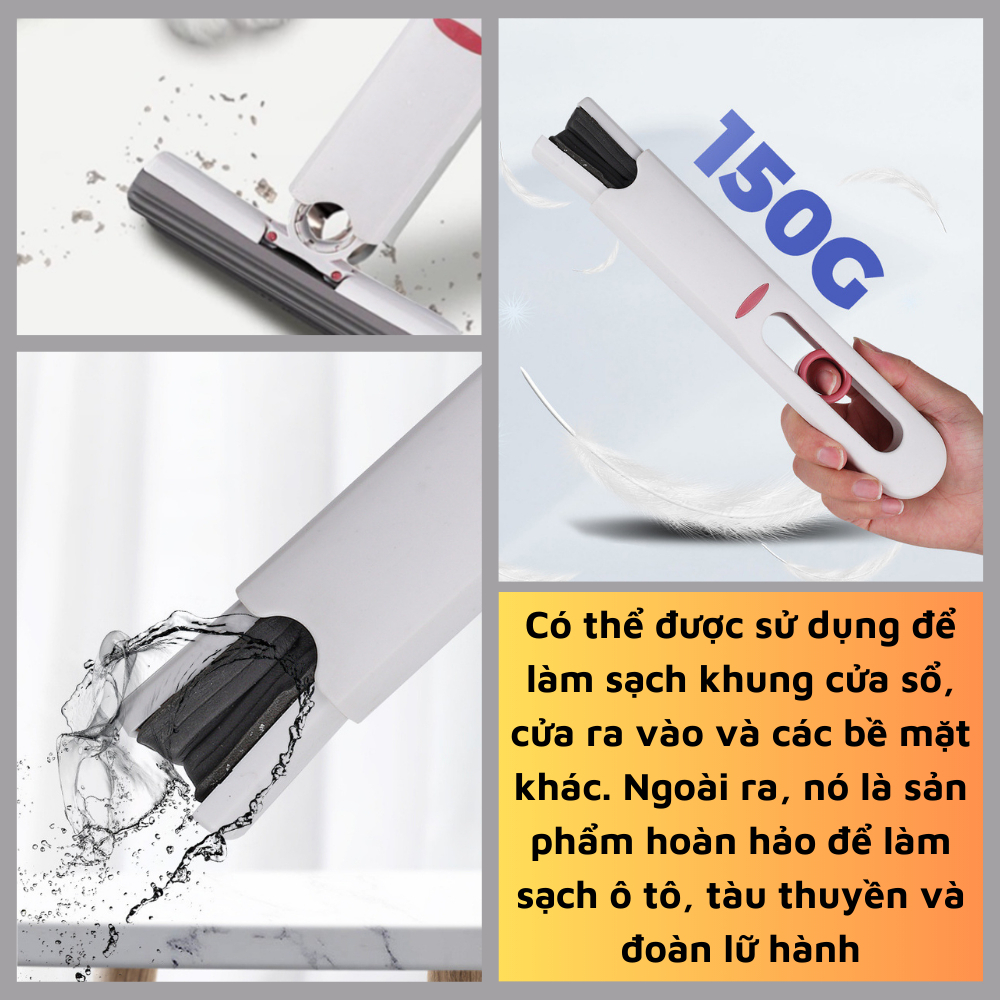 Cây Lau Bàn Mini Gấp Gọn Tự Vắt Thông Minh 25cm, Bọt Biển Siêu Thấm Hút