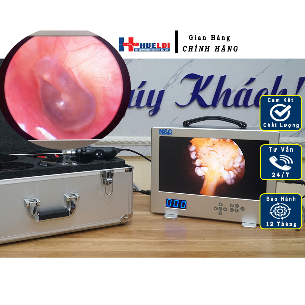 Máy Nội Soi Tai Mũi Họng HUELOI Sách Tay NCM15 Hình Ảnh FULL HD Tích Hợp 3 Trong 1